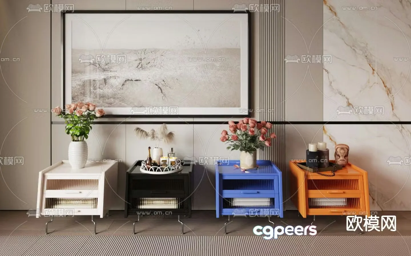 Modern night table 3d model