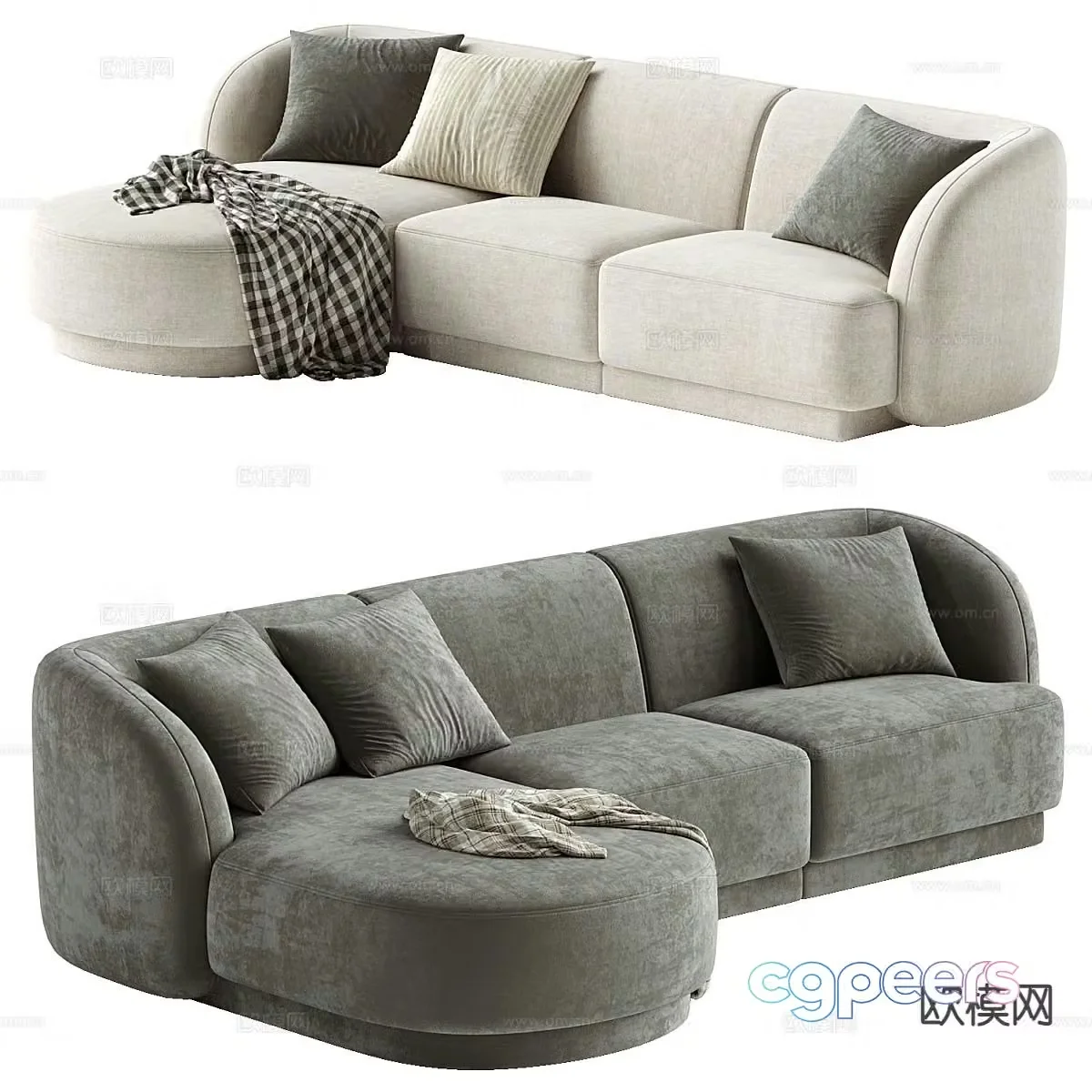 Multi-person sofa corner sofa 3d model
