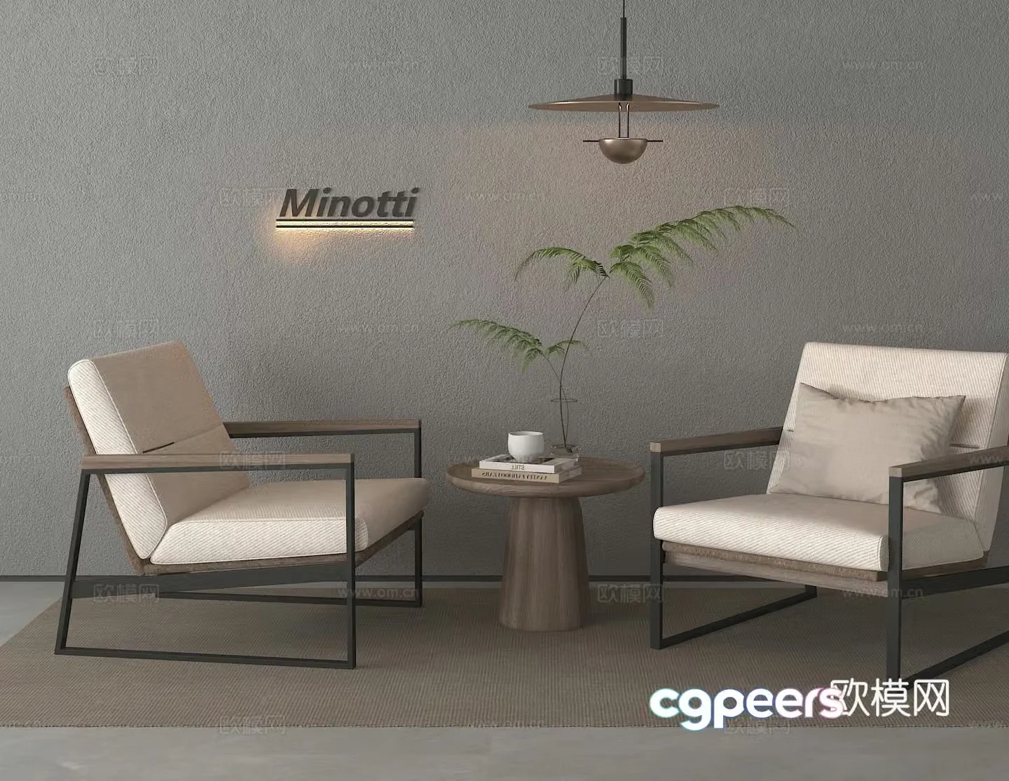 Leisure table and chairs 3d model
