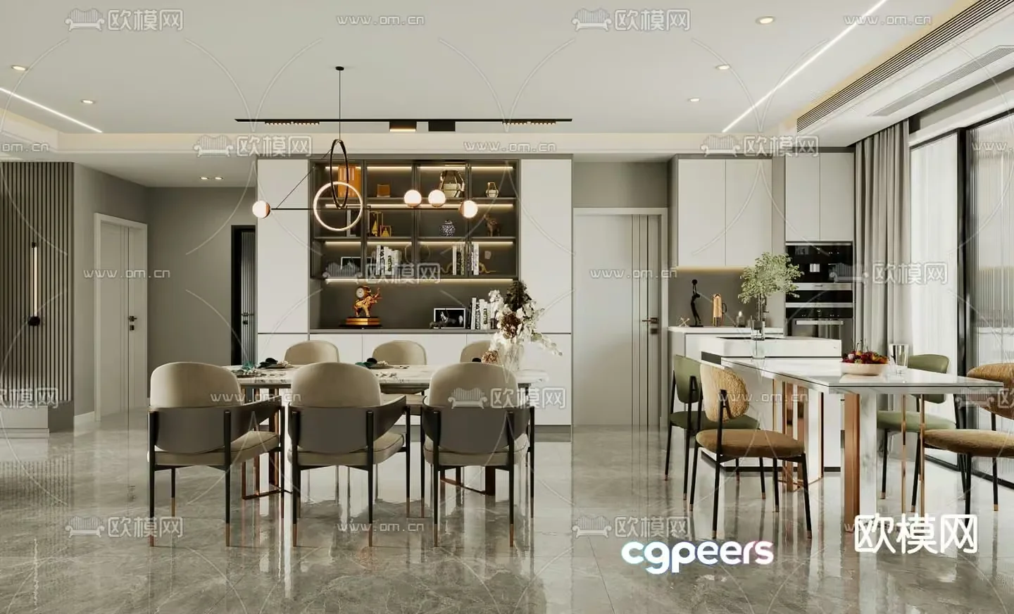 Modern Dining Room 3D Model – 4097 – VRAY Render