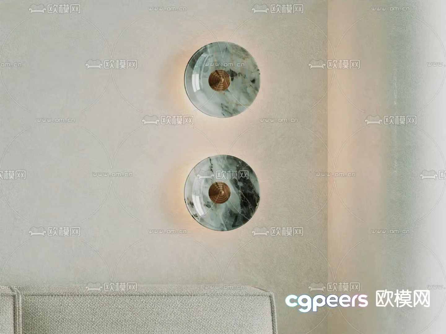 Light luxury wall lamp disc wall lamp 3d model