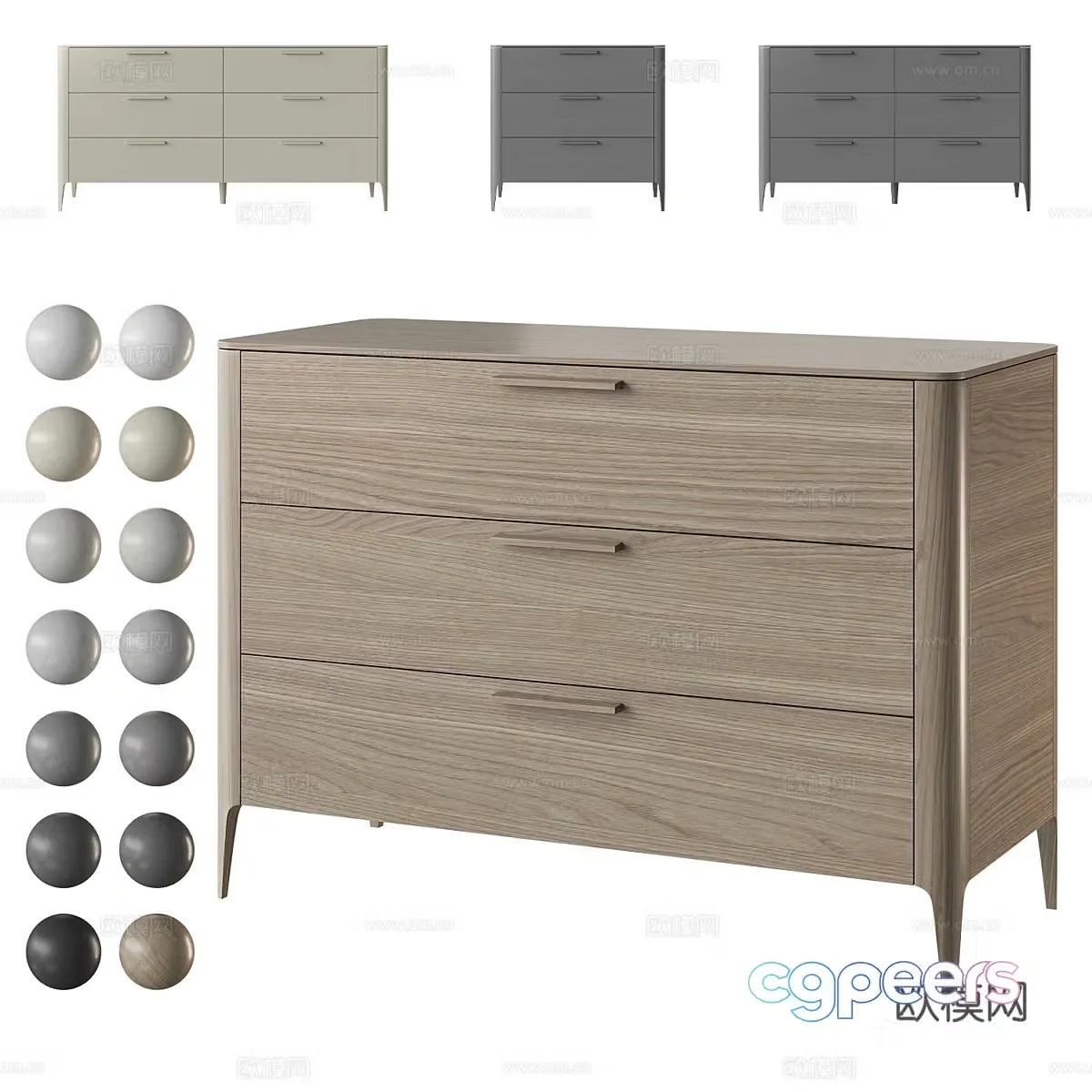 Modern Italian decorative chest of drawers side cabinet chest of drawers 3d model 3d model