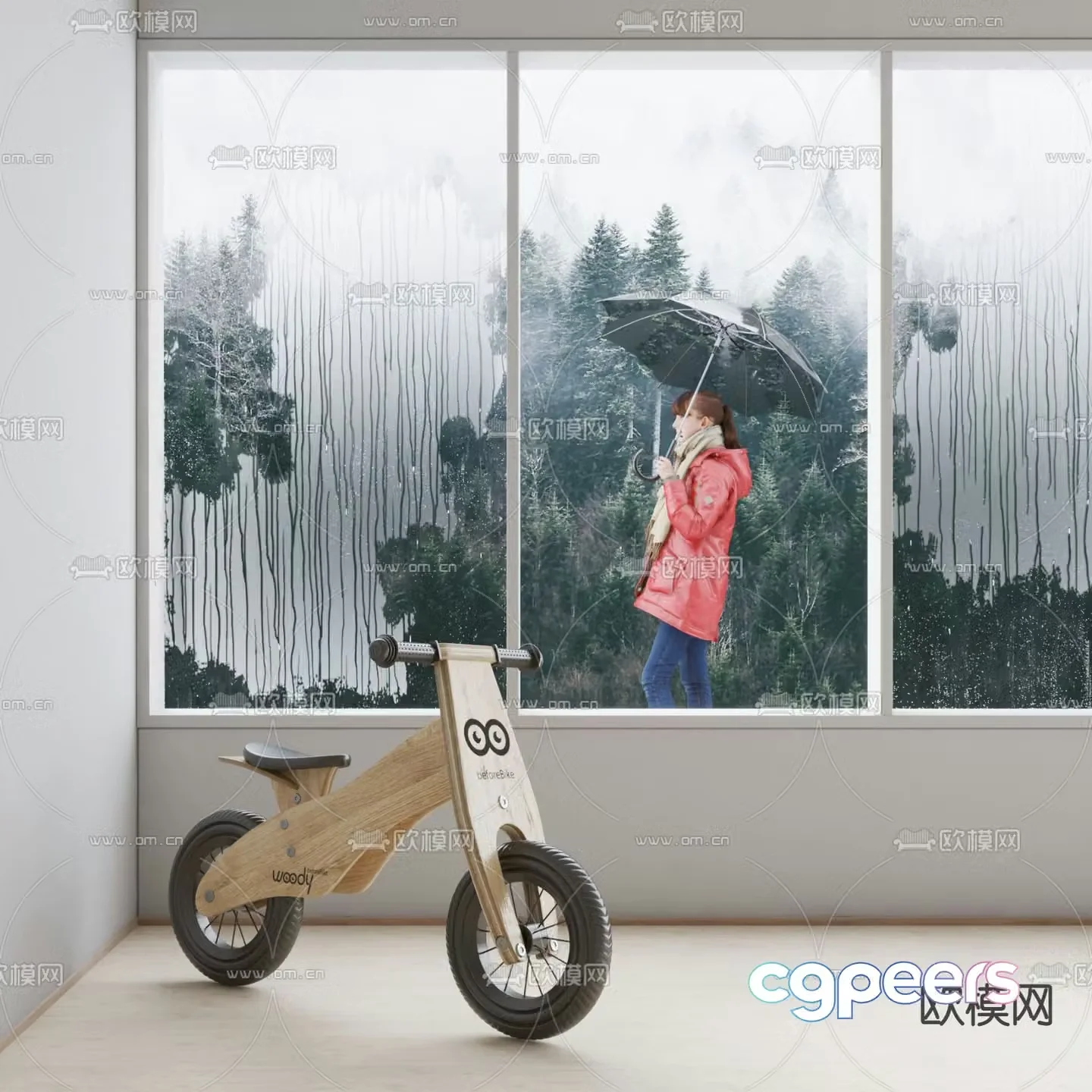 Children’s balance bike bicycle scooter 3d model
