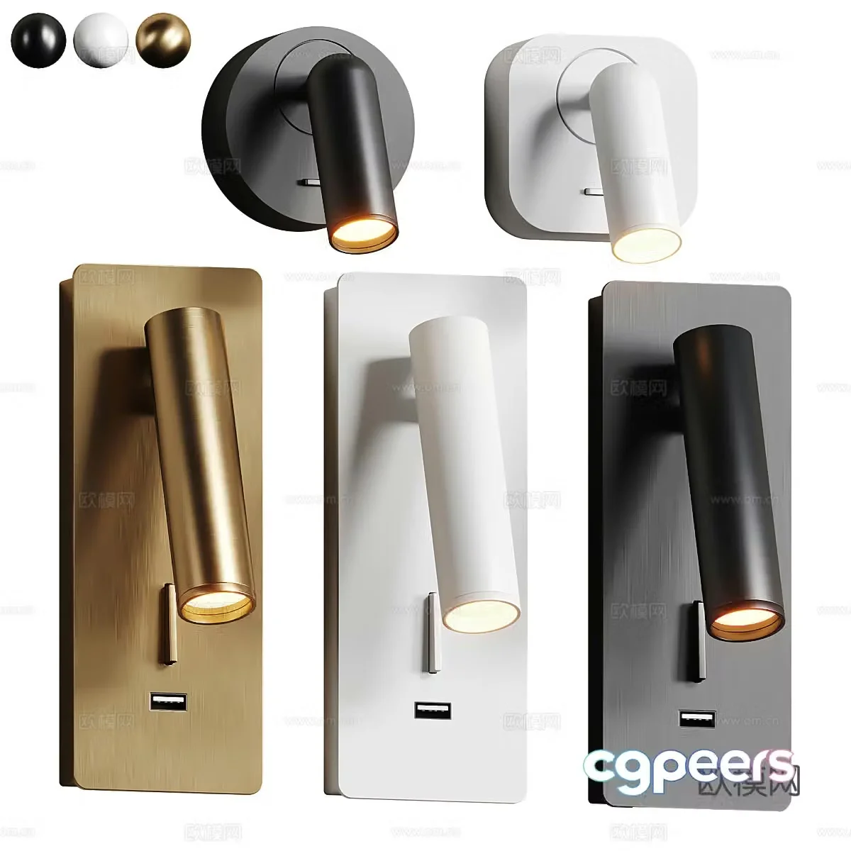 Light luxury wall lamp Bedside wall lamp Outdoor wall lamp Simple wall lamp Metal wall lamp 3D model