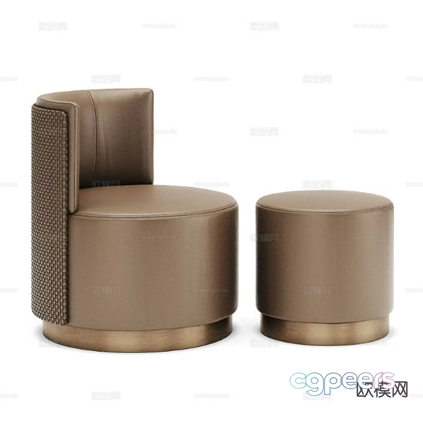 Light luxury dressing stool sofa stool low stool 3D model