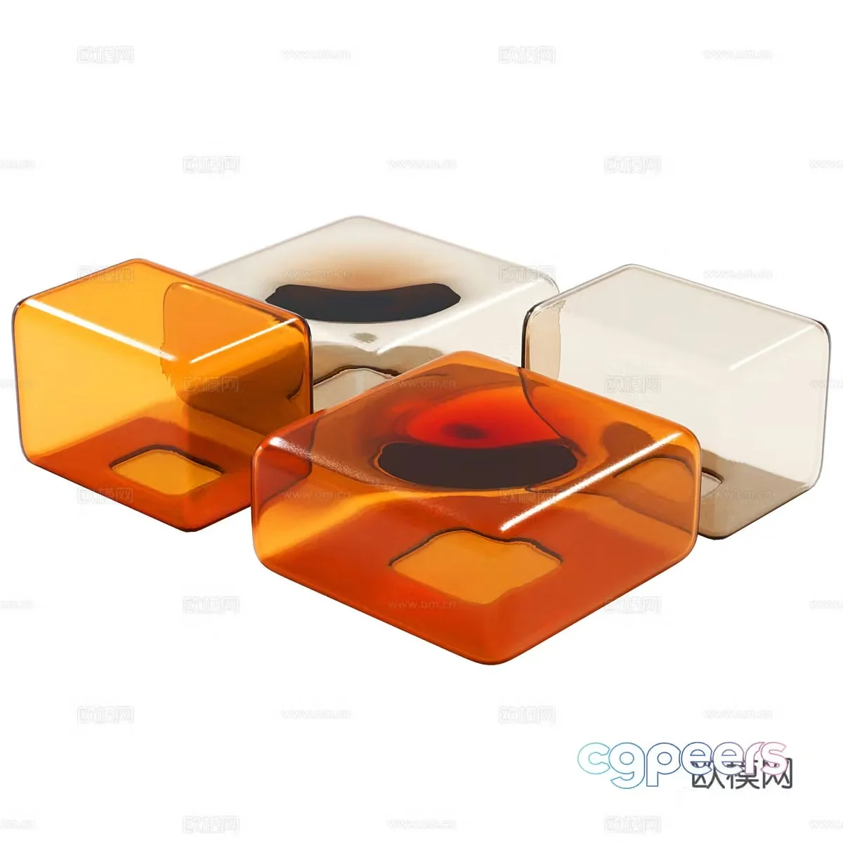 Modern Italian acrylic coffee table 3d model