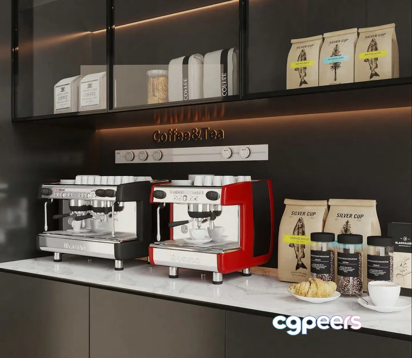 A Coffee And Tea Bar 3D Model – 5271 – CORONA Render