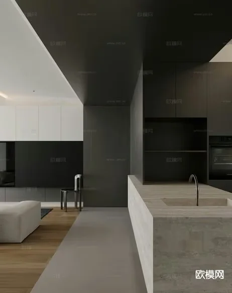 Modern Kitchen 3D Model – 11327 – CORONA Render