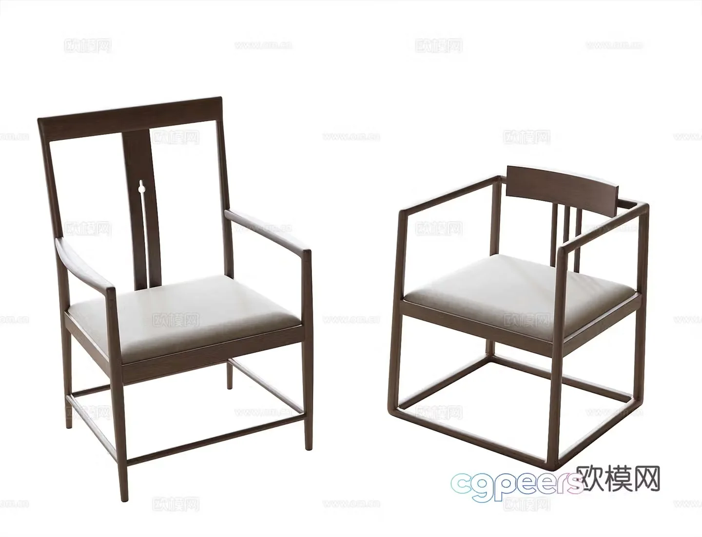 New Chinese style tea chair single chair dining chair leisure chair book chair 3d model