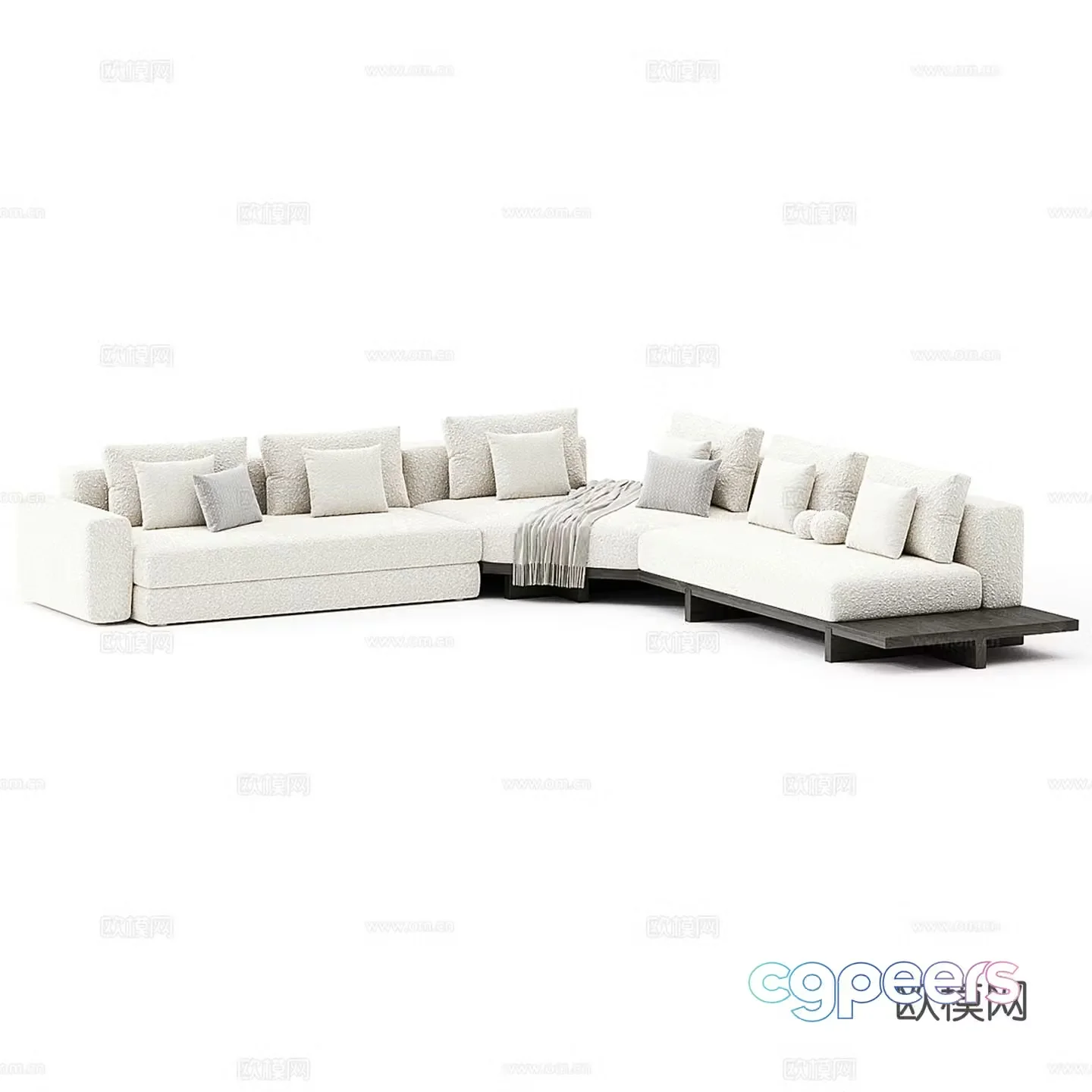 Modern multiplayer corner sofa collection 3d model