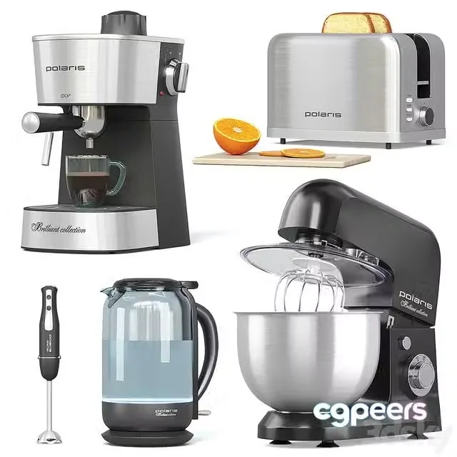 3ds Max Free – Polaris kitchen appliances set