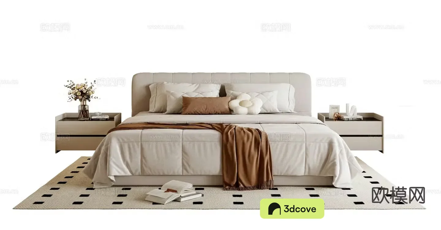 Cream style double bed