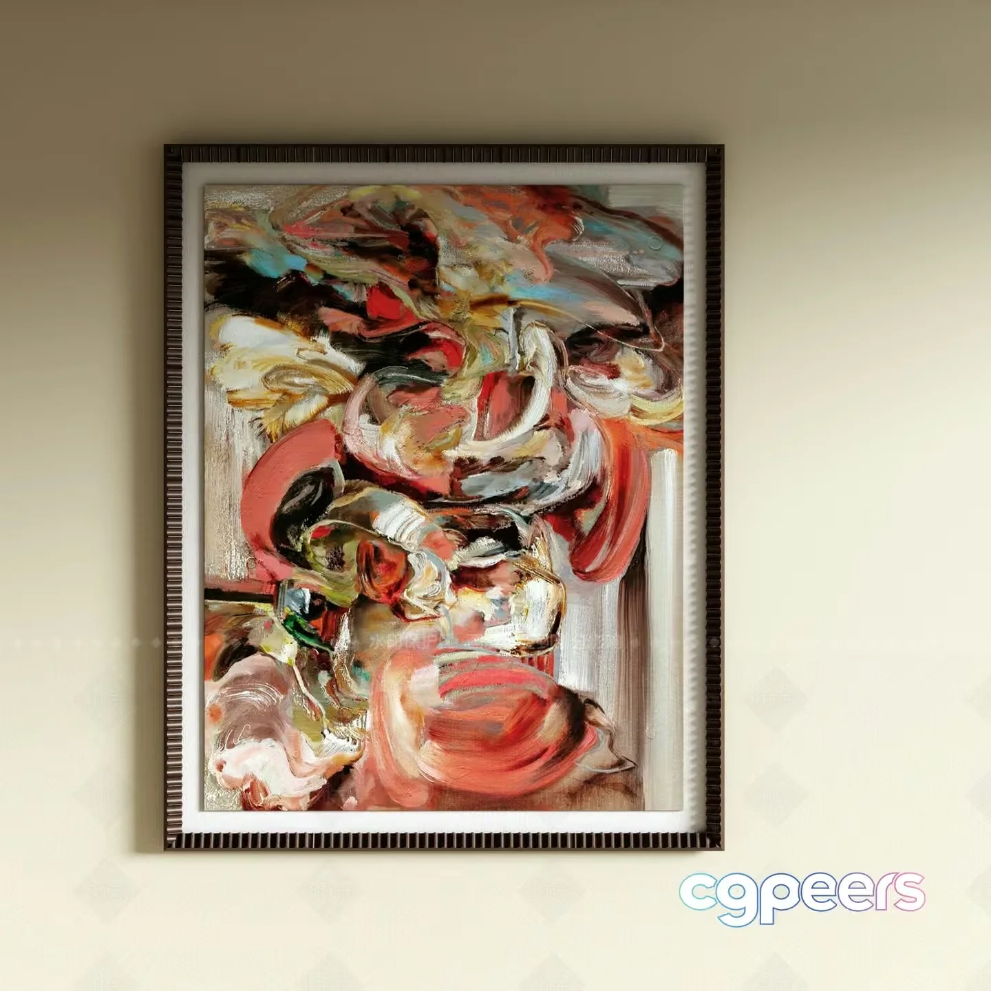 A Framed Abstract Painting 3D Model – 7559 – VRAY Render