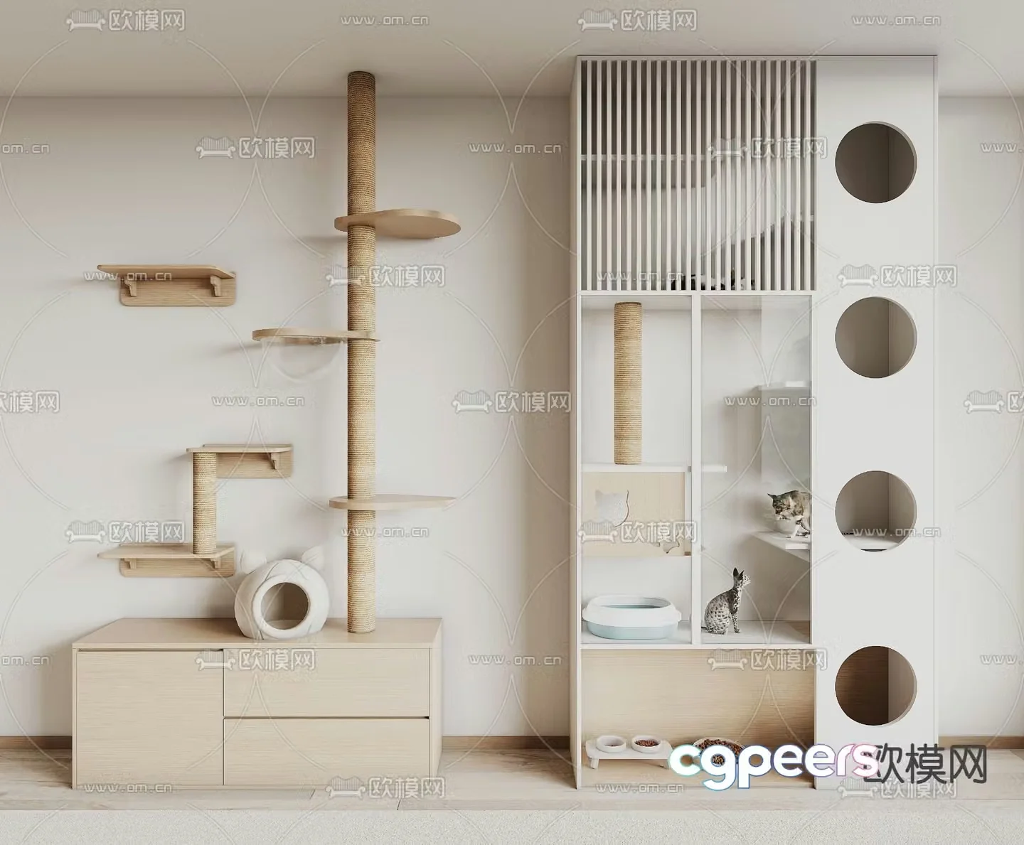 Pet supplies cat climbing rack cat climbing cabinet 3d model
