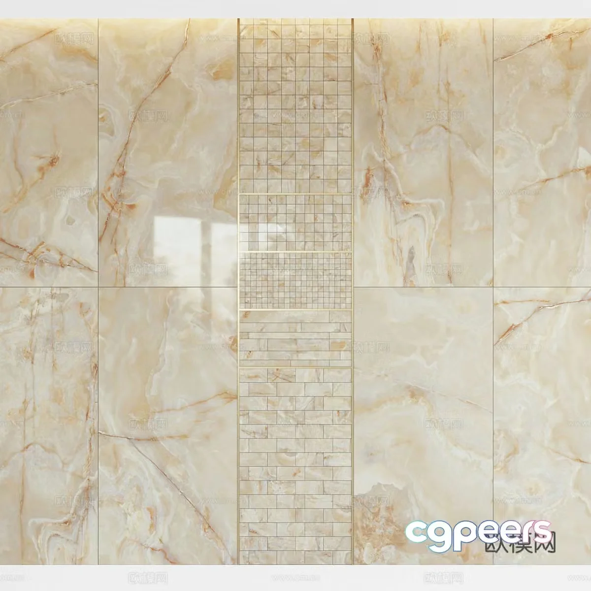 Cream-style ceramic tiles wall tiles floor tiles bathroom tiles kitchen and bathroom tiles glossy tiles luxury stone wall tiles large 3D model
