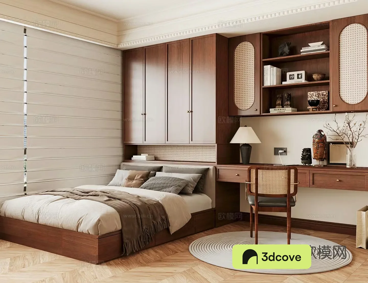 Wasabi Middle Ages Home Bedroom Wasabi Wind Bedroom Secondary Bedroom Master Bedroom Bathroom Window Bedroom 3D Model