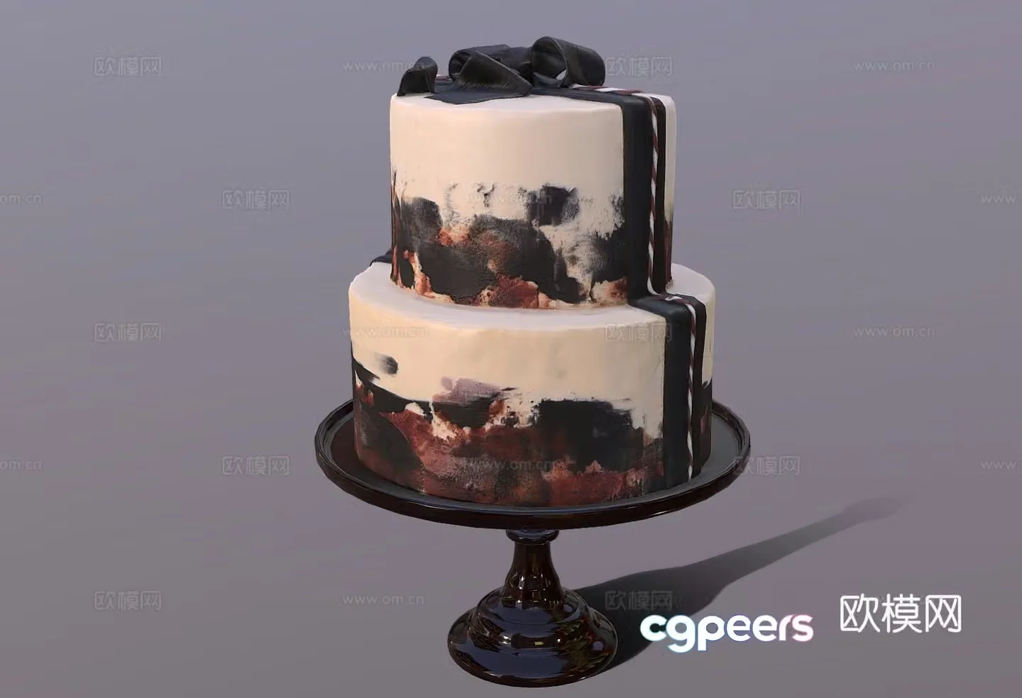 Food and drink Cream cake Chocolate cake Double layer cake Birthday cake 3d model
