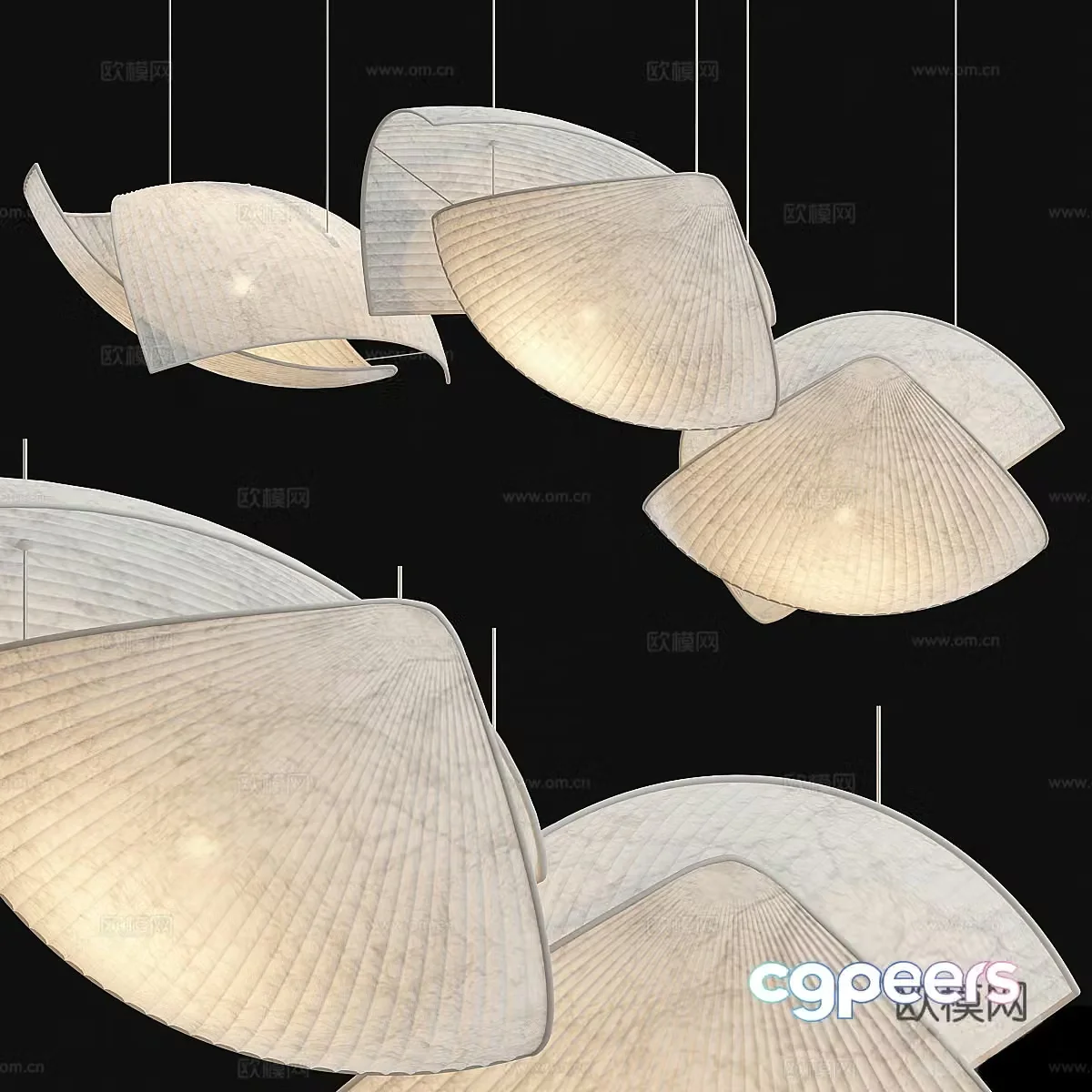 New Chinese style Grok Baliya Chandelier 3D Model