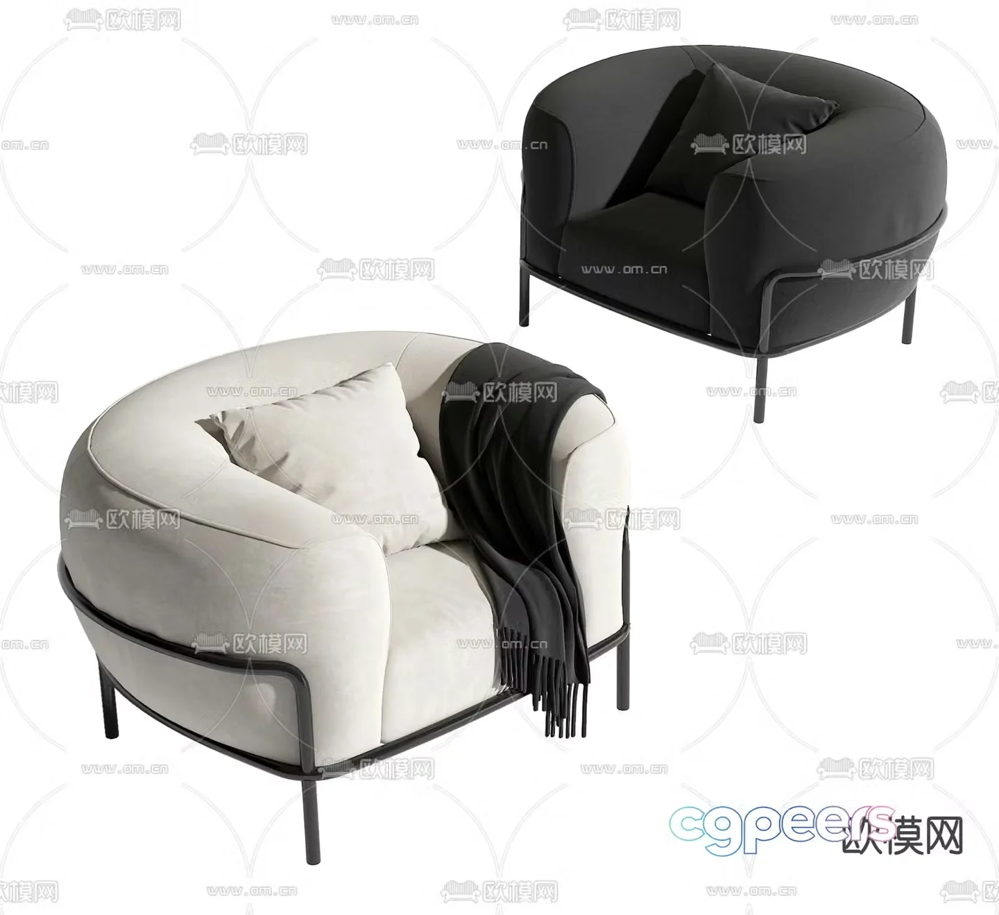 Single sofa leisure sofa 3d model