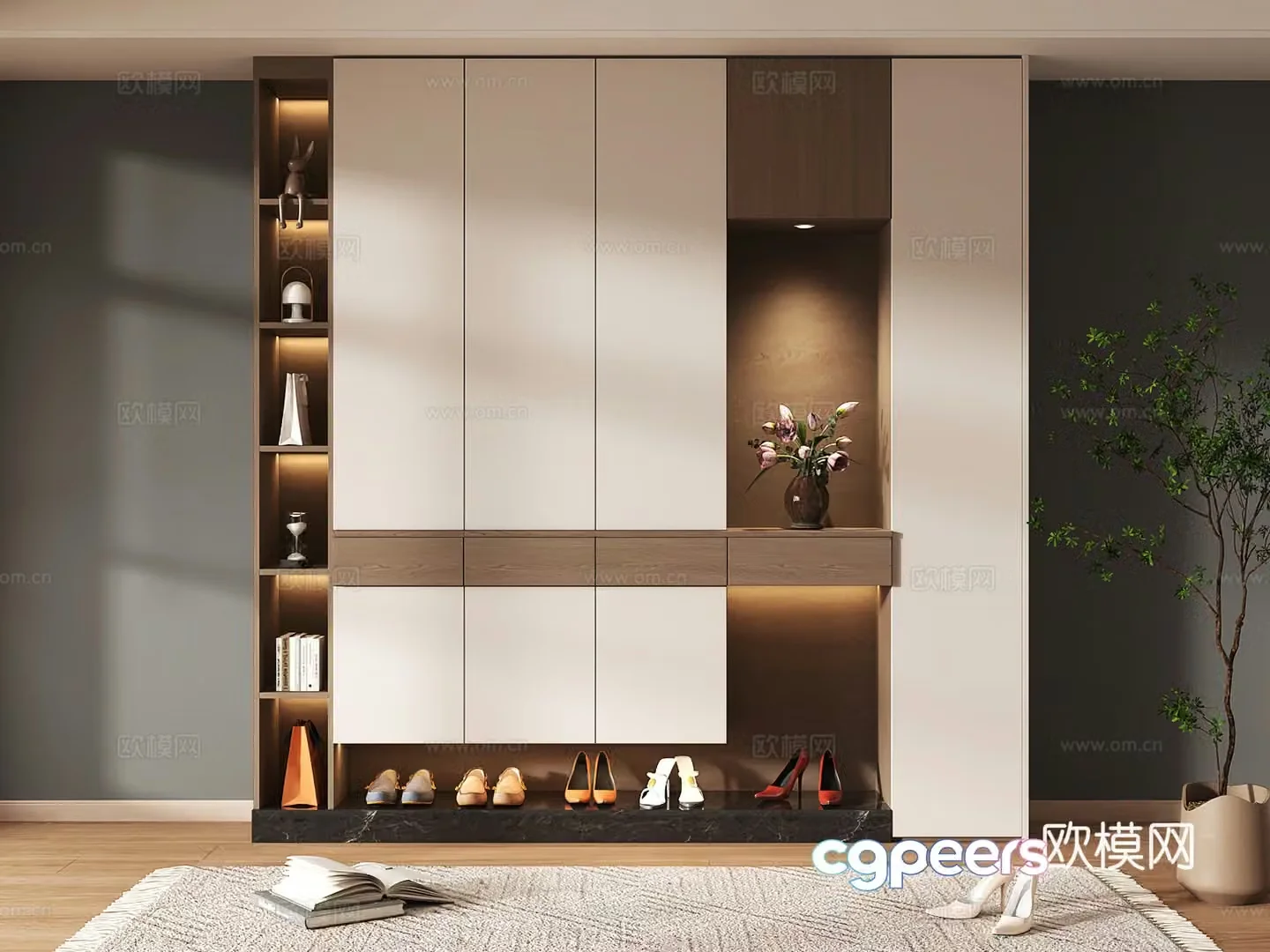 Shoe cabinet design shoe cabinet partition shoe cabinet porch shoe cabinet shoe cabinet rendering 3D model