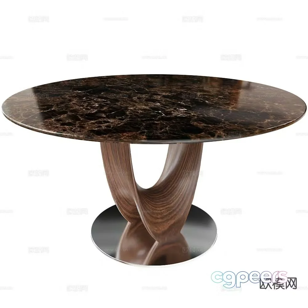 Round table dining table 3d model