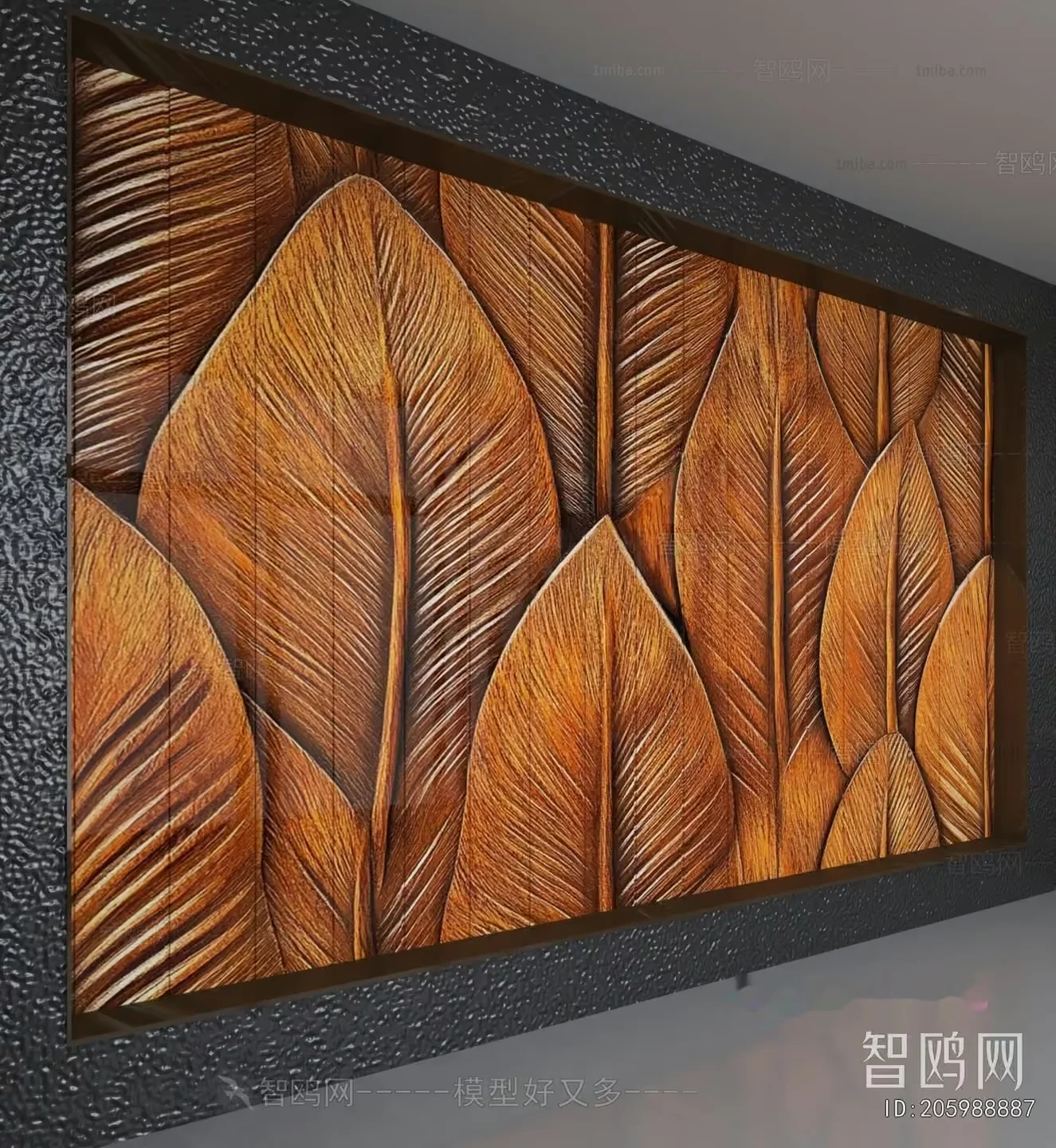 A Wall Hanging With A Leaf Pattern 3D Model – 16785 – VRAY Render