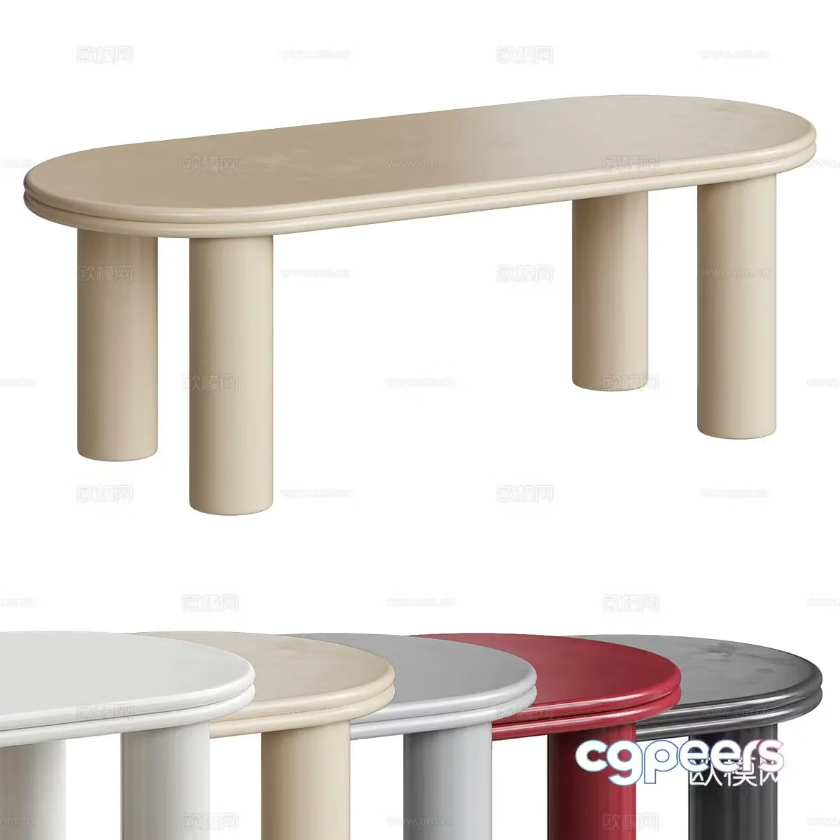 Modern Italian minimalist Floyd dining table 3d model