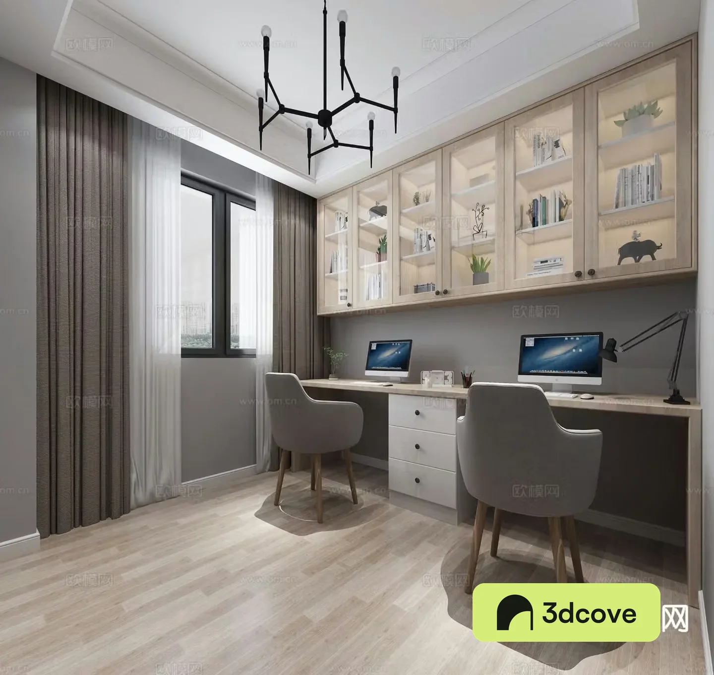 Nordic double study room