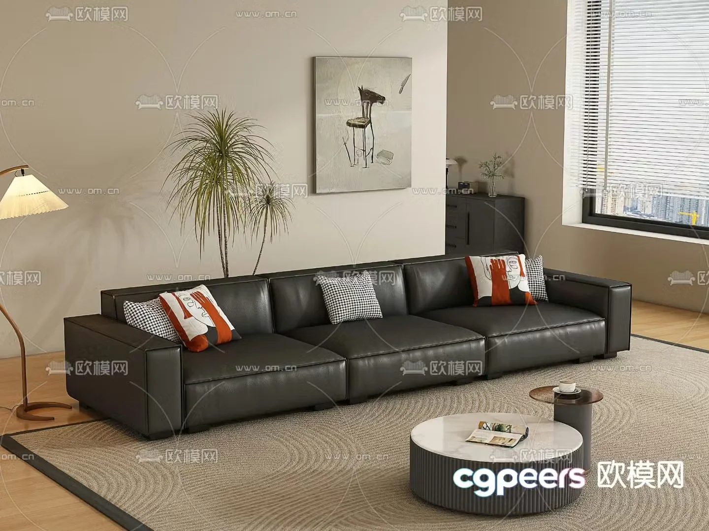 Italian multi-person sofa 3D model
