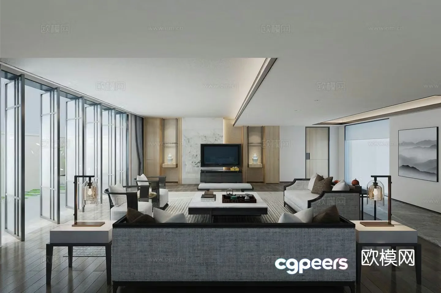 Chinese living room 3d model