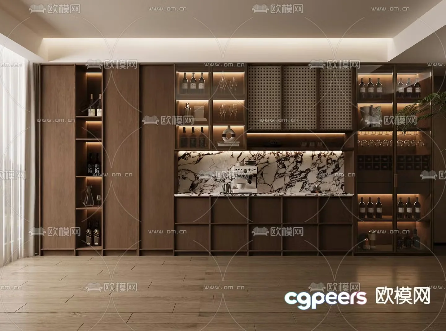 Medieval style wine cabinet 3D model