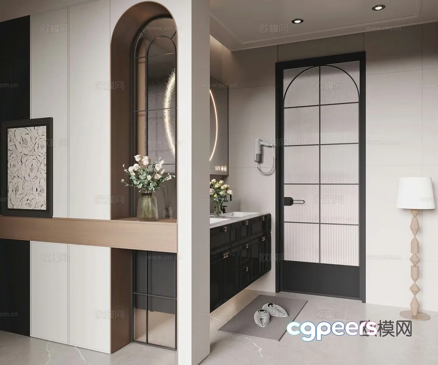 French bathroom dry area 3D model