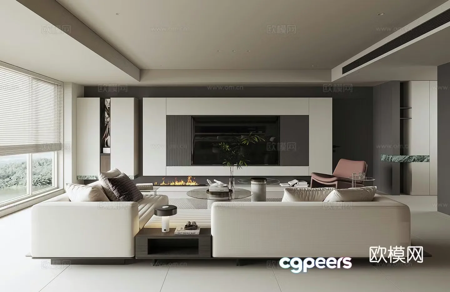 Modern home living room 3d model