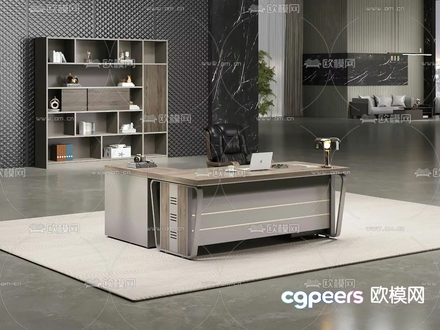 Modern boss desk desk desk 3d model