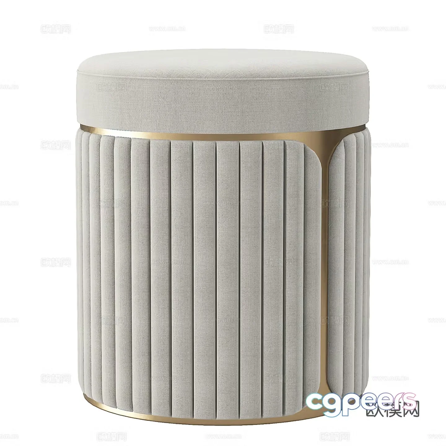 Light luxury round stool dressing stool dwarf stool sofa stool 3D model
