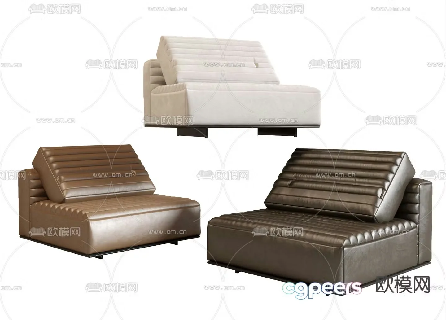 Poliform leather sofa d model