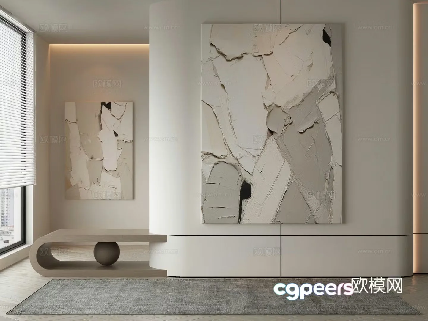 Modern decorative painting Texture painting Abstract painting 3d model
