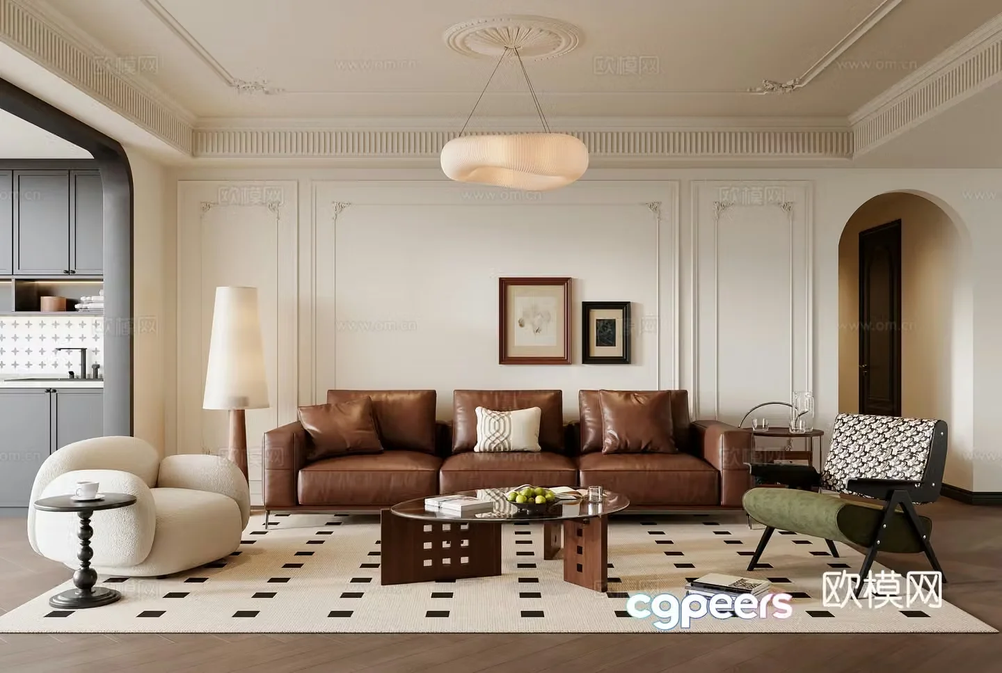 French living room 3d model