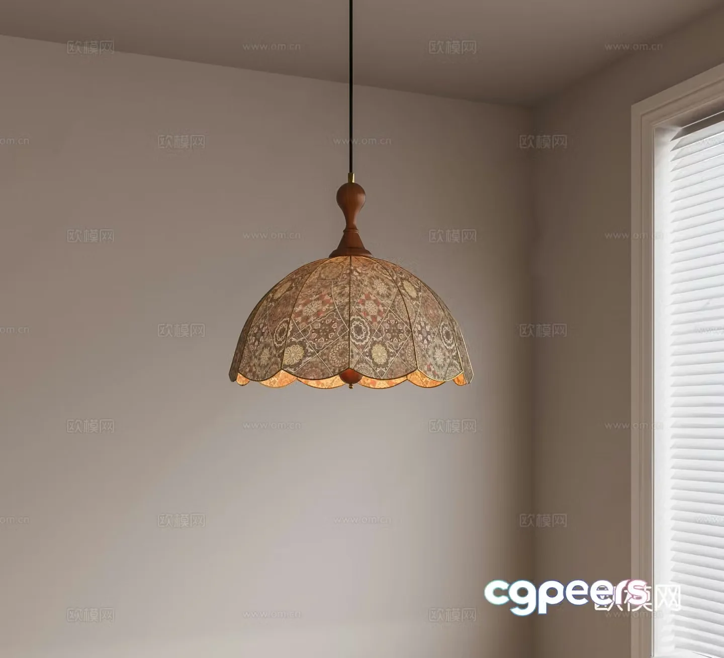 American retro chandelier 3d model