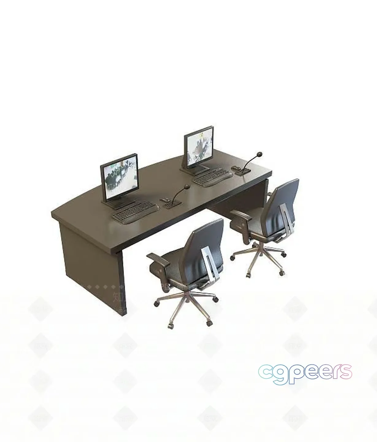 A Computer Desk 3D Model – 16395 – VRAY Render