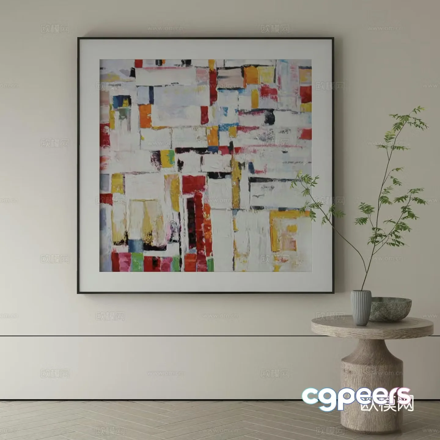 Modern Wasabi Hanging Painting Oil Painting 3D Model