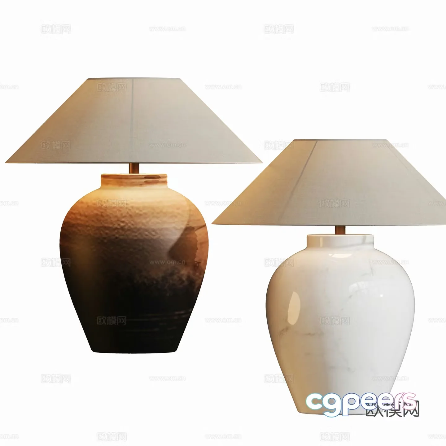 3D model of medieval ceramic desk lamp
