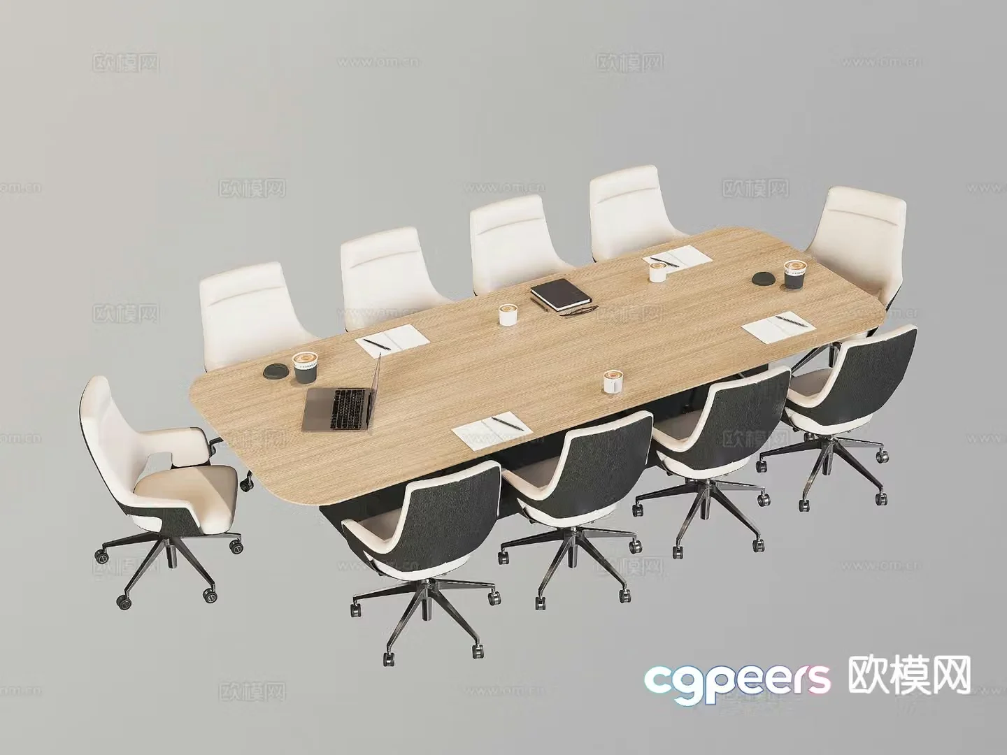 Modern conference table negotiation table 3d model