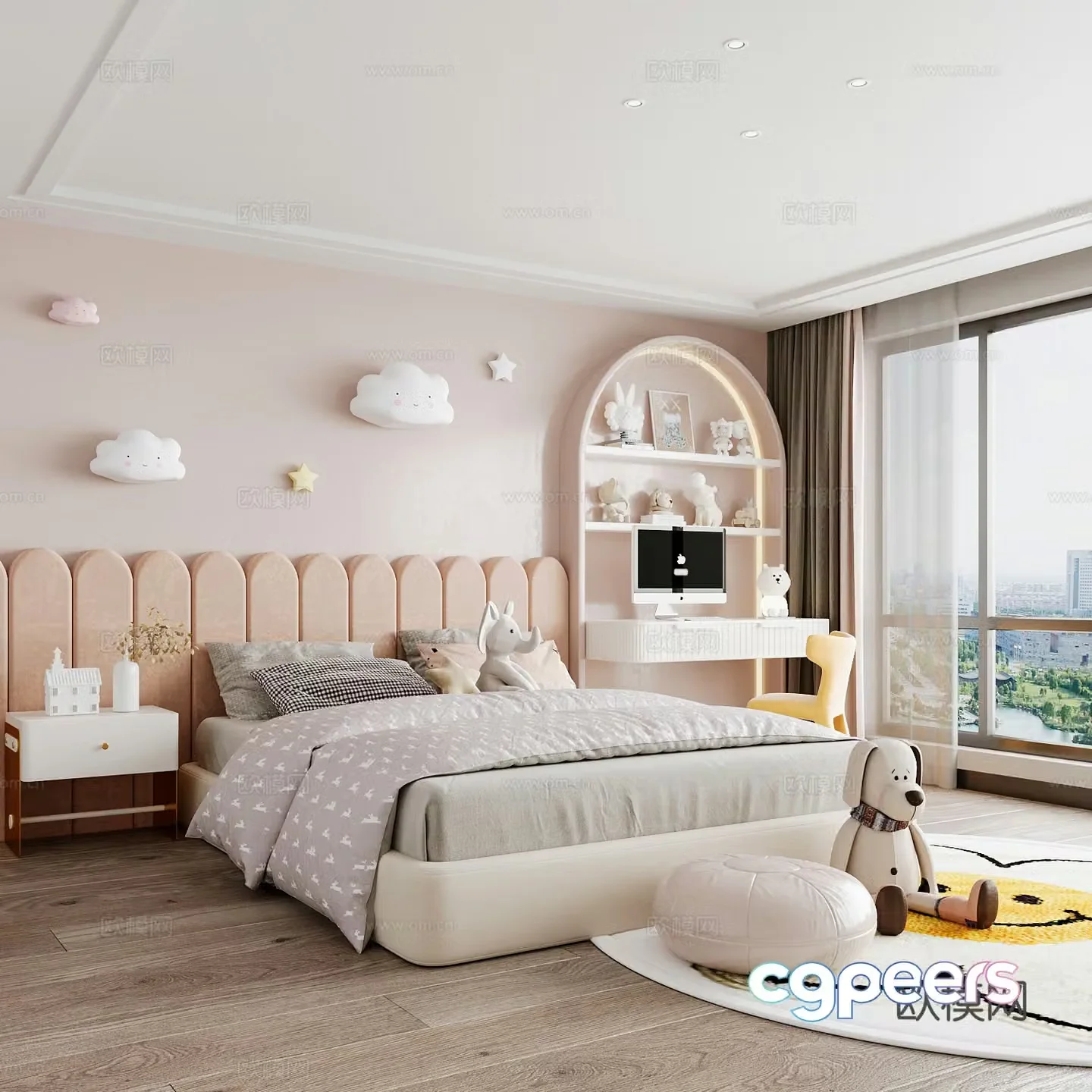 Modern children’s room boy’s room girl’s room children’s bed children’s wardrobe children’s desk 3d model