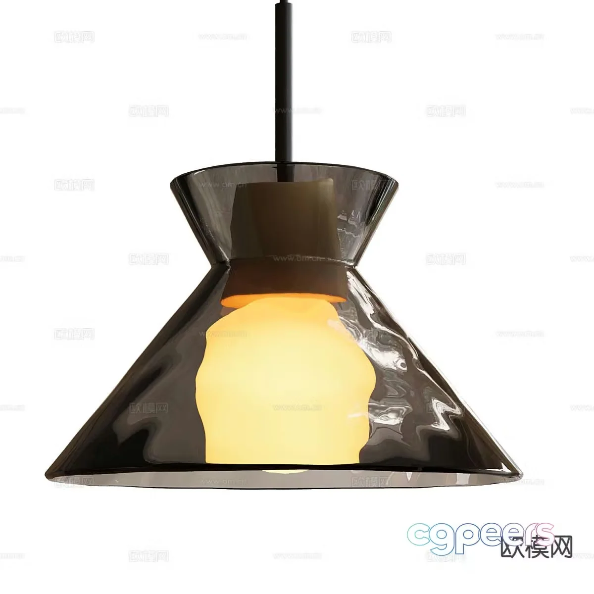 Modern glass chandelier 3d model