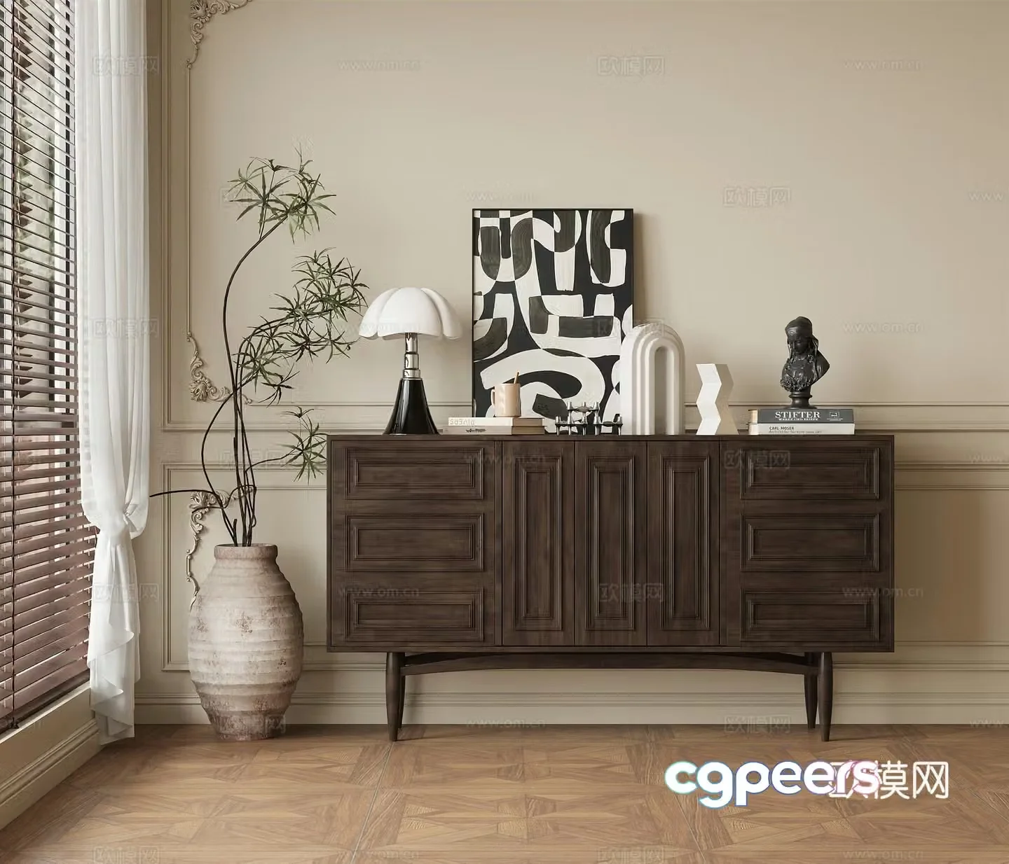 Middle Ages Wasabi Entrance Cabinet Side Cabinet End View Cabinet Low Cabinet 3D Model