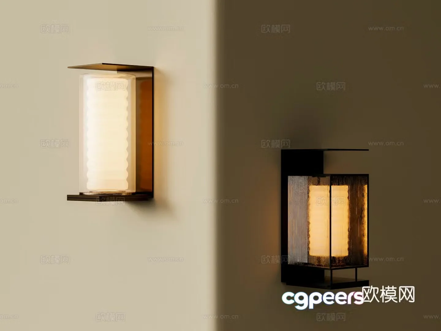 New Chinese style Chinese wall lamp Metal wall lamp Outdoor wall lamp Medium retro wall lamp Rain water glass 3D model