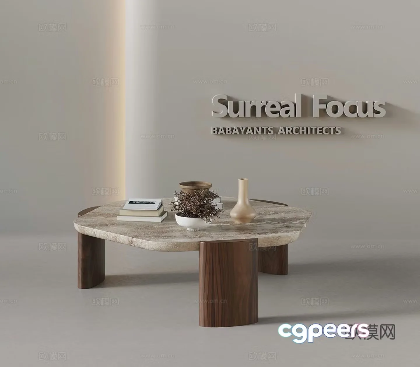 Middle-aged style coffee table ornament 3D model