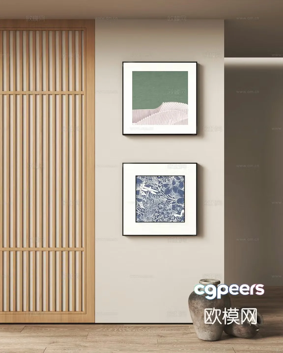 Wasabi style decoration hanging painting Japanese style hanging painting 3D model