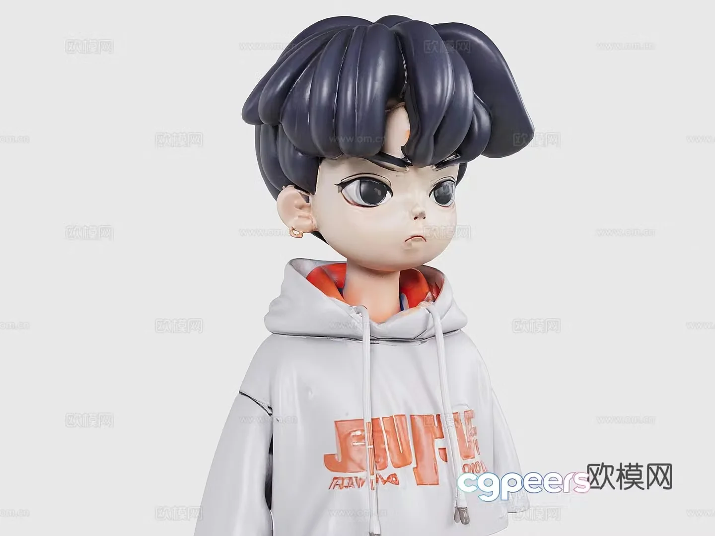 Cartoon trendy characters 3d model